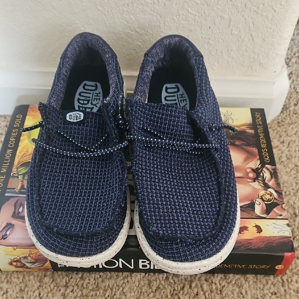 Hey Dude Kids Navy Moccasins
